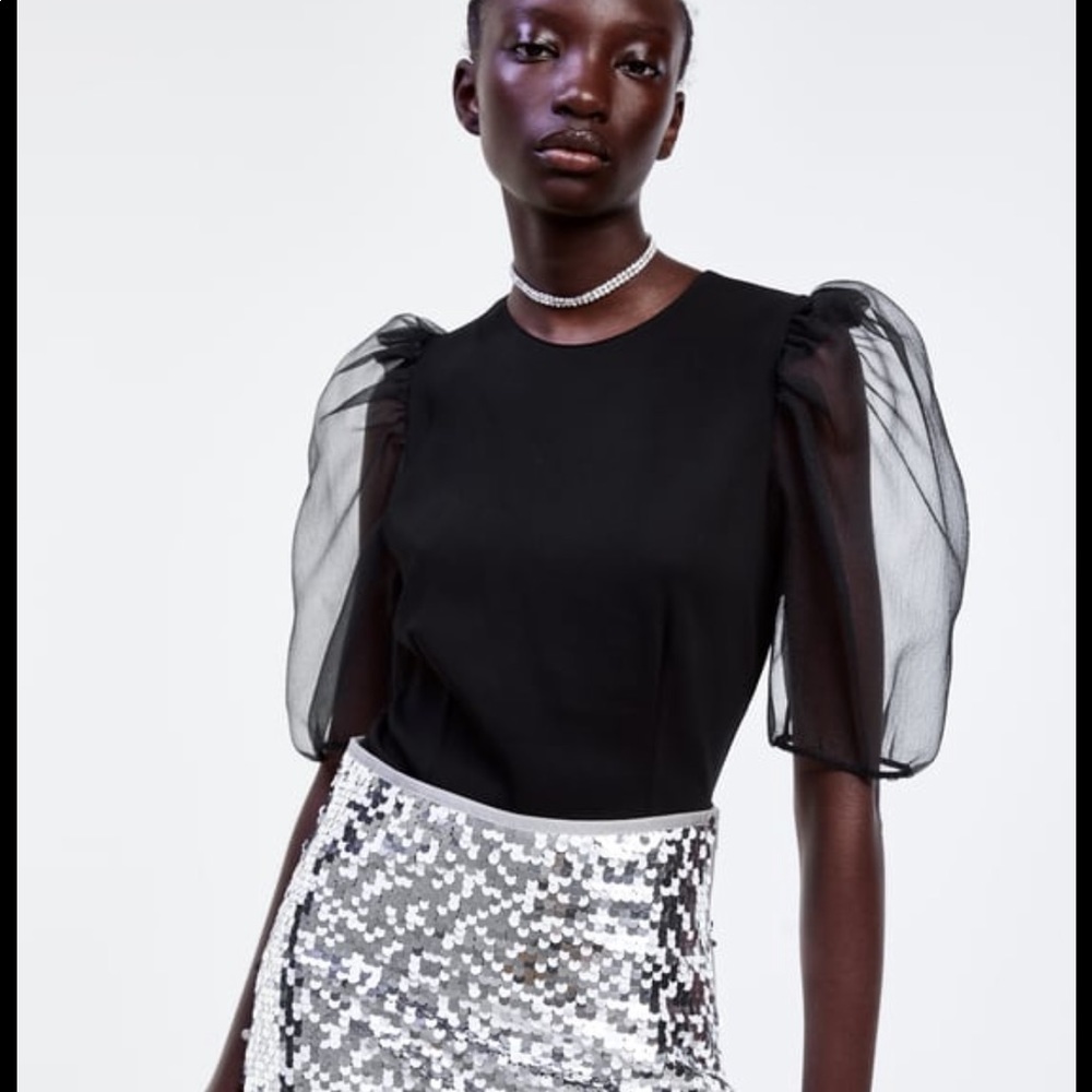 ORGANZA SLEEVE TOP - Picture 6 of 11